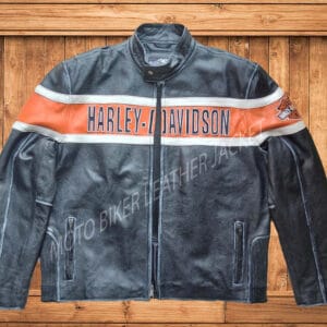 Men's Harley Davidson Black Leather Motorcycle Leather Jacket